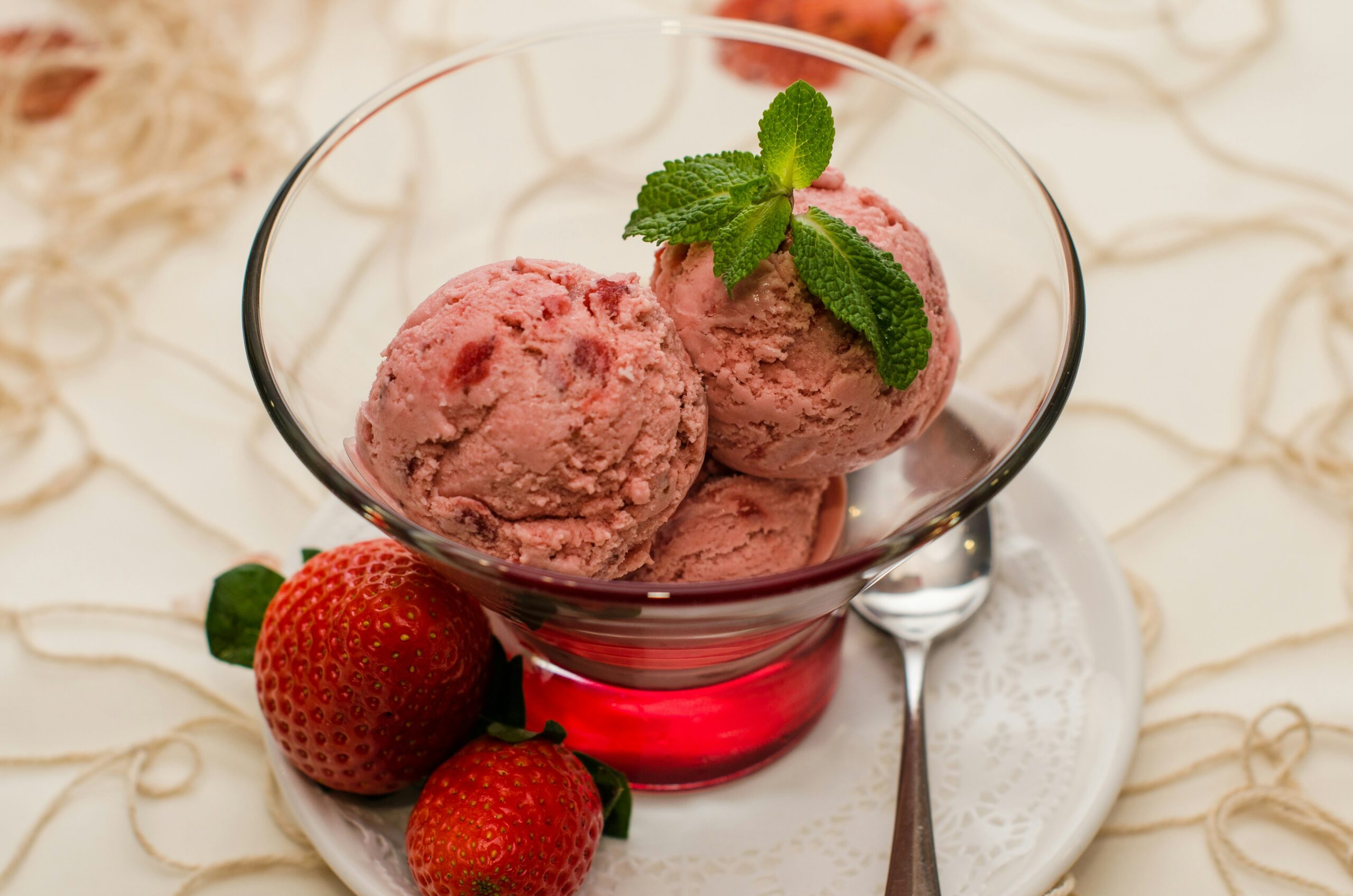 sorbet caseiro de morango