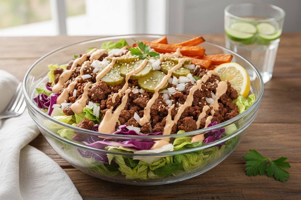 Salada Big Mac Low Carb: (Comida de Verdade em 15 Minutos!)