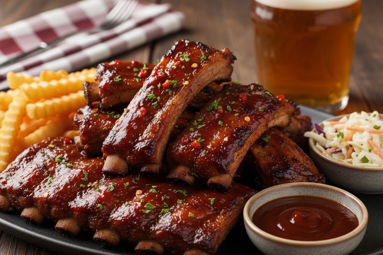 Costelinha de Porco Suína com Barbecue Caseiro Light: Churrasco Fit Assado sem Fritura