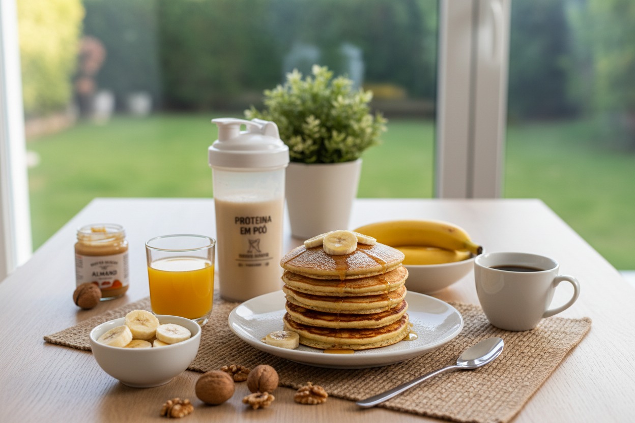Panqueca proteica de Banana: O café da manhã que sacia e ainda tem gostinho de sobremesa